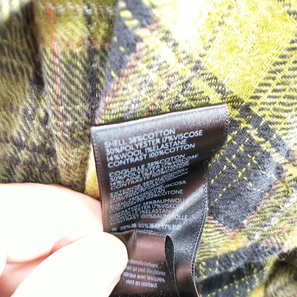 We The Free Yellow Green Plaid Button Down Shirt Jacket - Picture 10 of 12